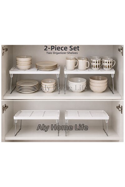 ALY DURU Raft organizator multifuncțional cu 2 niveluri, pliabil, 35x22x15