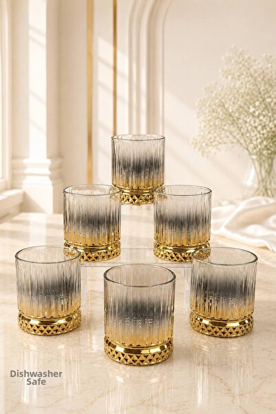 rova tr Elysia Series 6 Pieces Titanium Coated Luxury Glass Water Glasses – D...