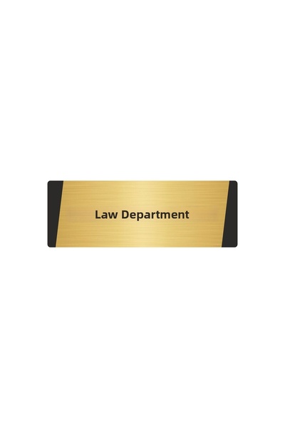 Özarslan Dizayn Law Department Metal Warning Sign 7X20 cm Gold Color