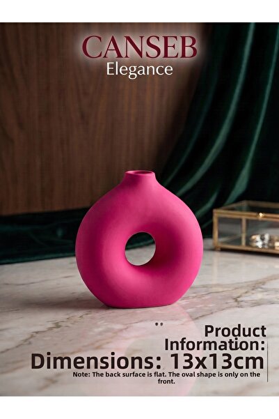 CANSEB Elegance 13×13 سم - فازة دونات زخرفية فاخرة - صناعة يدوية مرسومة باليد