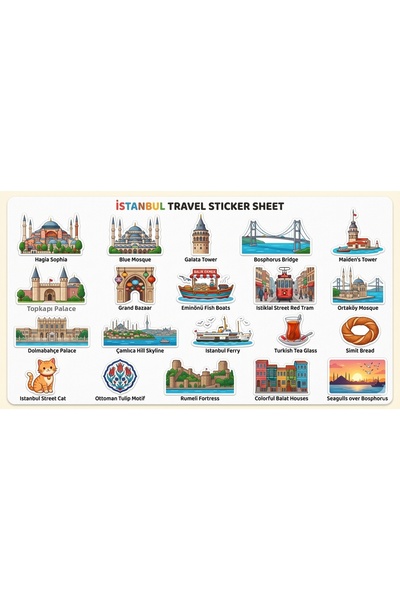 TELLGRAF Istanbul Themed Sticker Set (21X30 cm 1 Set)