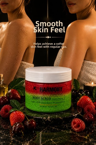PROHARMONY Forest Fruit Body Scrub 300 ml |   Body Scrub Containing Shea Butter + Argan Oil + Almond Oil