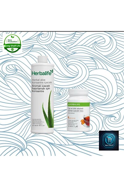 Herbalife مشروب مركز الألوة العشبية 473 مل + مسحوق مشروب منكه بالشاي ومستخلصا...