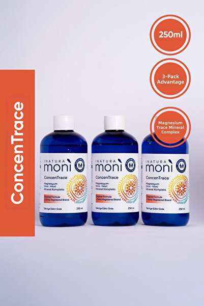 Moni Vitamins 3 عبوات من مون كونسنتريس 250 مل سائل سيترات المغنيسيوم-مالات، ا...
