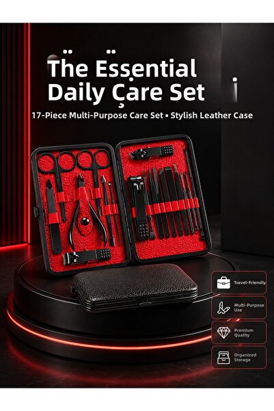 teknotrust Preminium 17-Piece Professional Manicure Set – Stainless Steel New...