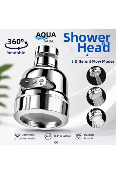 Aqua Sara رأس صنبور حوض المطبخ ذو 3 وظائف، رأس صنبور دوار 360 درجة، موفر للمس...