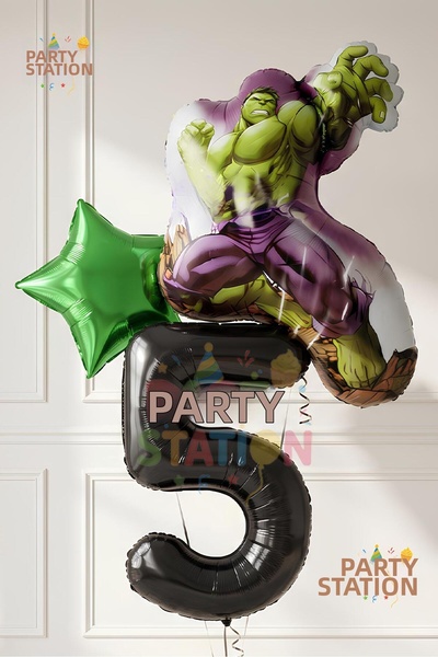 Parti Station Avengers Hulk Balloon 5 Year Old Set 3 Piece Large Size Hulk Ba...