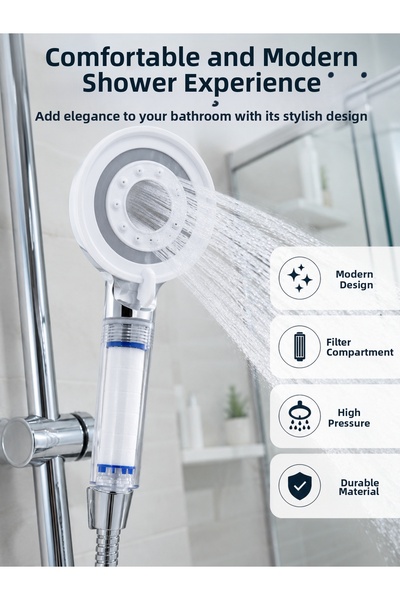 Marsilyan Mineral Stone Filtered Shower Head with Strong Water Pressure Bath ...
