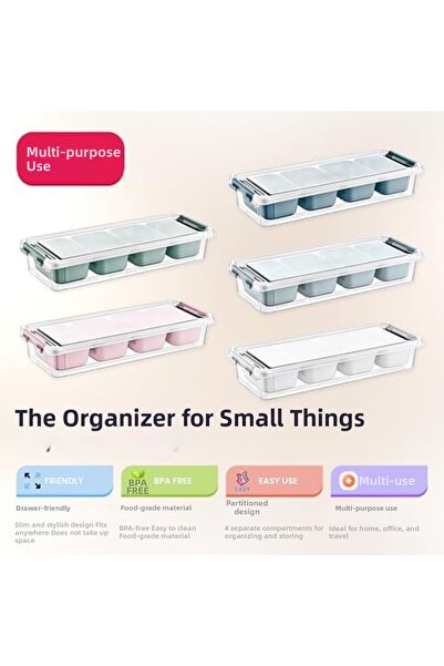 Yıldızan Sna Shop Grand 4 Compartment Organizer – Drawer-Friendly, Food-Conta...
