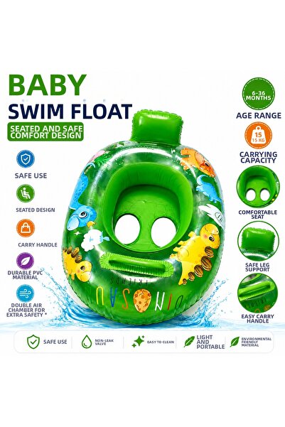 Miro Toys عوامة سباحة قابلة للنفخ للأطفال مع مقعد ومسند للظهر ومقبض للإمساك، ...