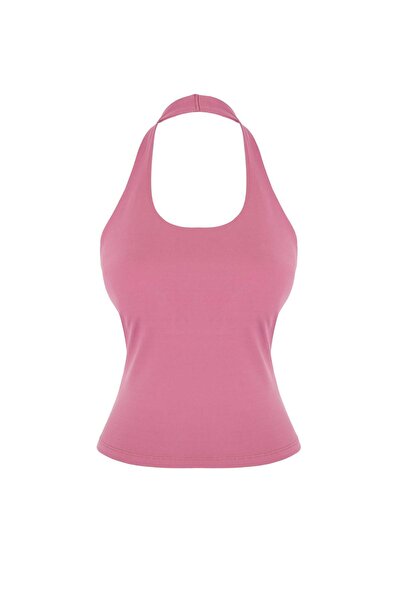 Trendyol Collection Bluză roz periată Scuba Regular THMSS25BZ00002