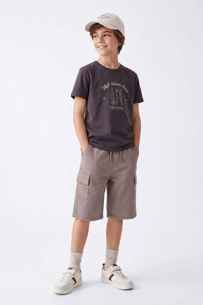 TRENDYOLKIDS Anthracite Boys' Knitted Top and Bottom Set Tkdss26Au00147