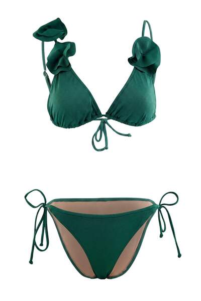 Trendyol Collection Set bikini cu talie normală, cu aplicații florale în form...