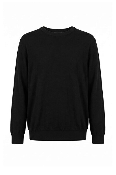 Trendyol Collection Plus Size Black Regular Fit Crew Neck Soft Tuşe Knitwear ...