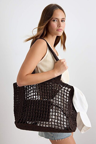 TRENDYOL SHOES Dark Brown Shoulder Bag Takss26Oc00120