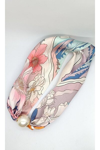 ndjewelry Floral Patterned Pearl Scarf Necklace (44 cm)