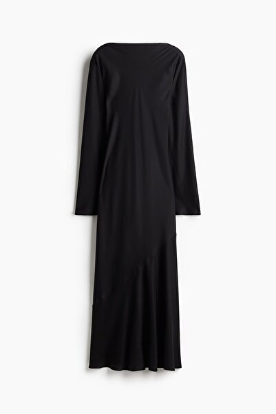 H&M Sırtı Açık Saten Elbise