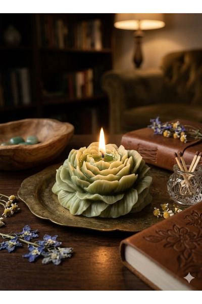 SheFlorea 2’li Şakayık Çiçek Mum El Yapımı Soya Wax Dekoratif Kokulu Nişan Ni...