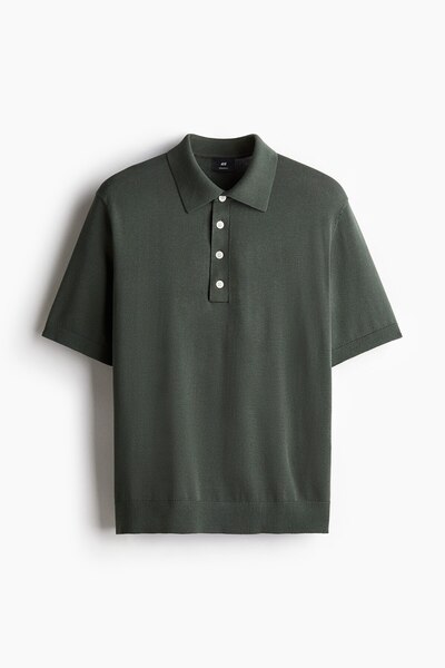 H&M İnce Triko Polo Tişört Regular Fit