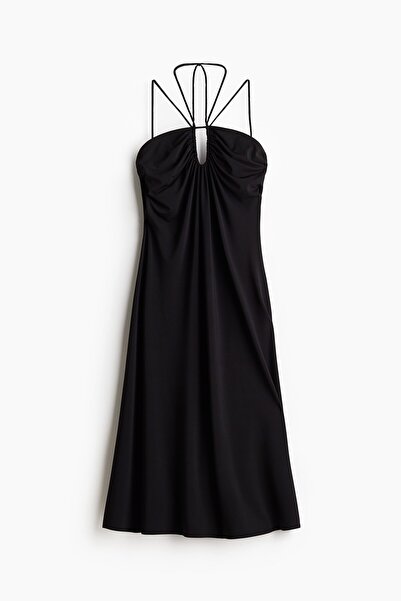 H&M Drapeli Halter Yaka Elbise