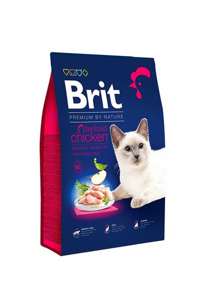 Brit Premium By Nature Tavuklu ve Pirinçli Kısırlaştırılmış Kedi Maması 8 Kg