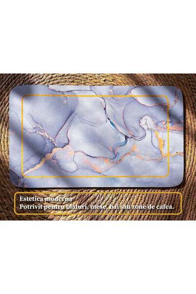 Jaskus Absorbent Kitchen Countertop Mat - Marble - White Marble