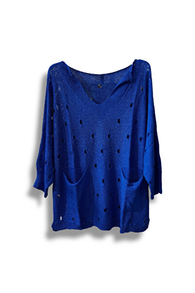 SUMEF Γυναικεία πλεκτή μπλούζα Mercerized oversized – Τυπικό μέγεθος (ταιριάζ...