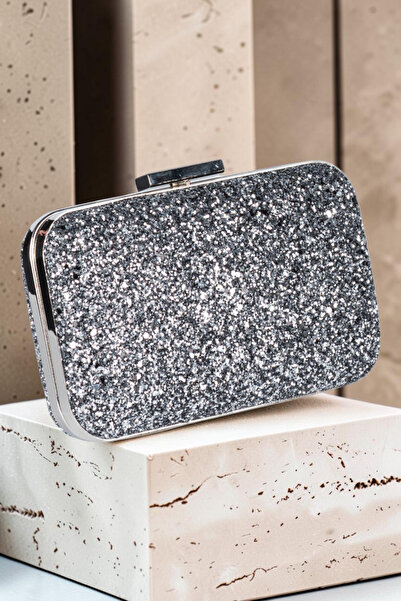 Biçanta Anthracite Gray Color Sequin Sequin Bag Evening Bag Evening Bag Portfolio Clutch