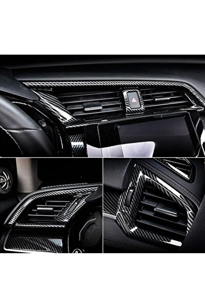 LUXE AKSESUAR Honda Civic 2016-2021 FC5 Sağ Ve Sol Konsol Hava Çıkış Paneli K...