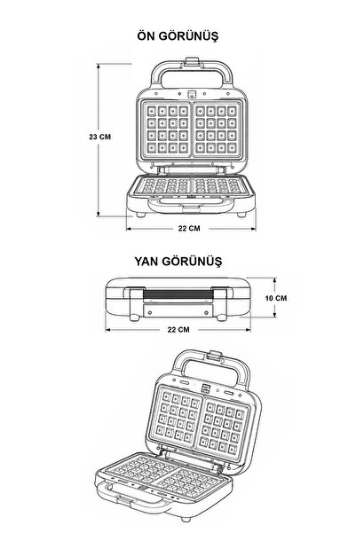 Fressi Tost Ve Waffle Makinesi | Çıkarabilir Yapışmaz Plakalı | 3 Ayrı Plaka |