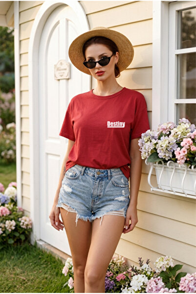HOFFNUNG Unisex Βαμβακερό μπλουζάκι με λαιμόκοψη ποδηλάτου σε μεγάλο μέγεθος