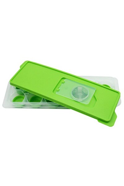 Go İthalat 12-Piece Lid Non-Stick Silicone Based Plastic Cube Ice Mold (5224)
