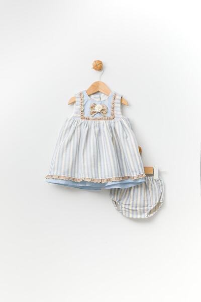 Babydola طقم فستان احتفالي للفتيات الصغيرات مكون من قطعتين بتفاصيل زهور 13792
