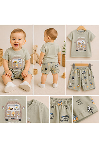 air baby Baby Boy Summer 2-Piece Set Printed Short Sleeve T-Shirt and Shorts ...