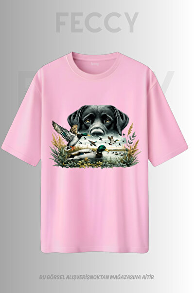 FECCY Premium Hunter Dog με στάμπα Hunter Theme Unisex Oversize Γυναικείο T-S...