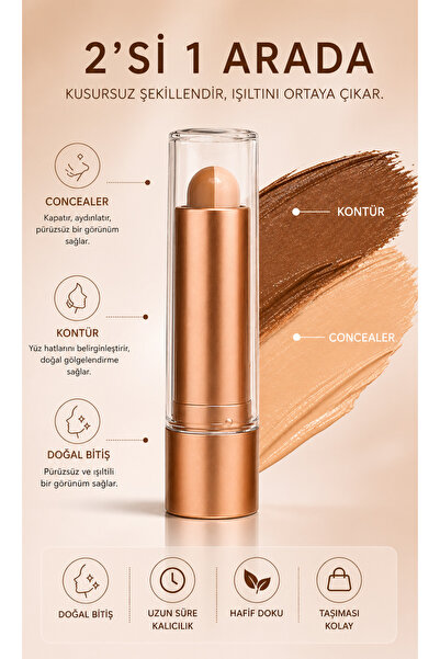 MAQYA KOZMETİK Kontür Concealer - Stick Contour -Yüz Hatlarını Belirginleştir...