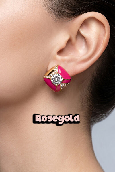 MODA Caprea Xuping Pink Square Stone Women's Earrings Women's Xuping Earrings