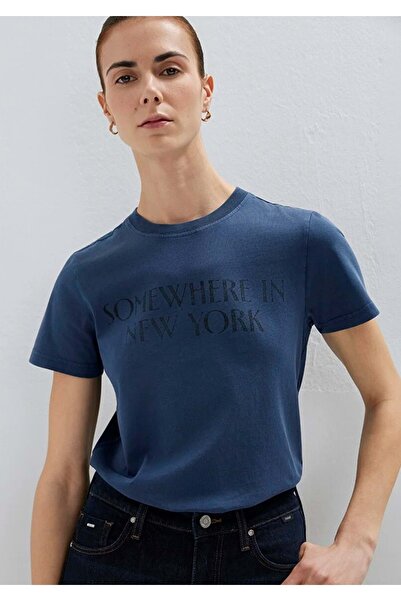 Mavi M1614315 Yazılı T-Shirt Kadın Tişört LACİVERT