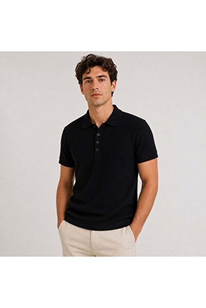 Mavi M0613295 Striped Men's Polo Collar T-Shirt Men's T-Shirt Black