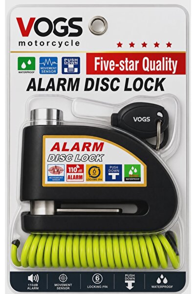 RKS elektrikli bisiklet disk kilit Lock Alarmlı Disk Kilidi 110 desibel 6 mm ...