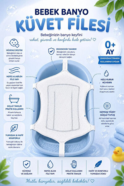 MorBebe Lüx Köpüklü Banyo Filesi, Küvet Yıkama Filesi, Bebek Banyo Filesi (KA...
