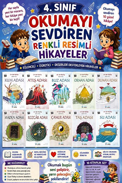 Üçgen Yayıncılık 4. Sınıf Okumayı Sevdiren Renkli Resimli Hikayeler 18 - 10 K...