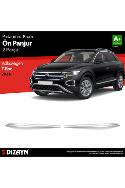 S Dizayn S-Dizayn VW T-Roc Makyajlı Krom Ön Panjur 2 Prç. 2021 Üzeri 7636180