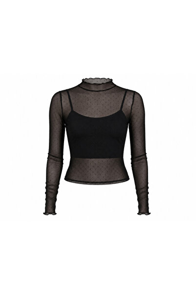 Serpirella Butik cu pietre aplicate Bluză din tul