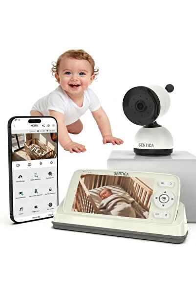 NANNY Little Campers Chair SENTICA Akıllı Bebek Kamerası Wi-Fi, 2MP, 5" Telsi...