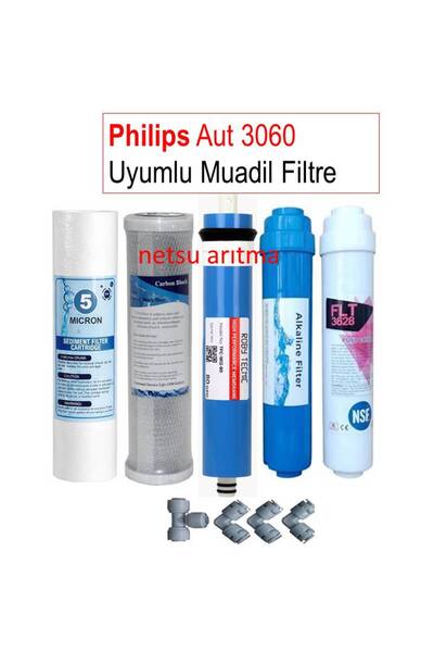 netsu arıtma -PhilipsAut 3060 Uyumlu Su Arıtma Cihazı Filtresi 5 li Filtre Seti.