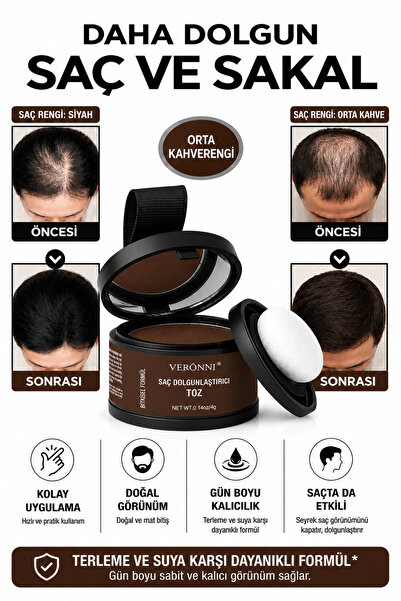 BİOREAL مسحوق القهوة المتوسطة لتكثيف الشعر |   ألياف الشعر للشعر الخفيف والبا...