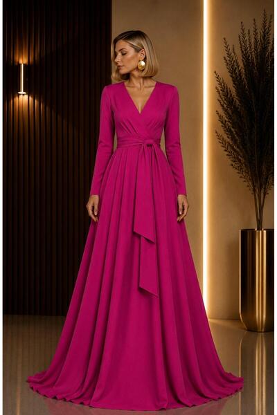 SERAVENZA COUTURE Maxi Boy Double-Breasted Stylish Crepe Dress with Closed Be...
