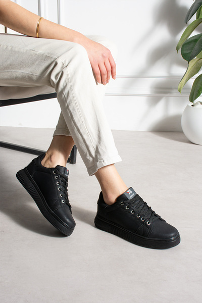 Rocket Unisex 051 Siyah Sneaker Günlük Hafif Taban Bağcıklı Spor ayakkabı