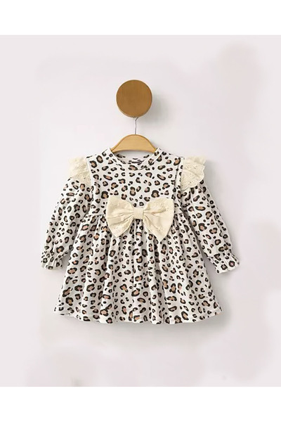 mandalinsbaby LEOPARLI KIZ BEBEK ELBİSE